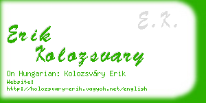 erik kolozsvary business card
