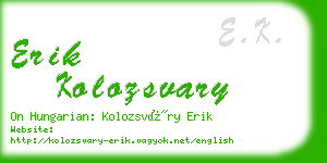 erik kolozsvary business card